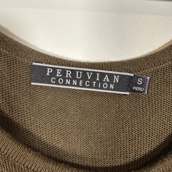 Peruvian Connection Sweater Dress Women's Small Rib Knit Green Maxi Sleeveless - Picture 5 of 10